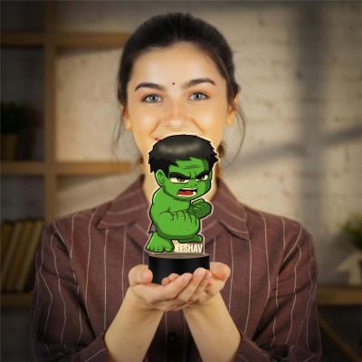 Personalized Hulk UV Print 3D Illusion Night Lamp – Custom Name LED Light